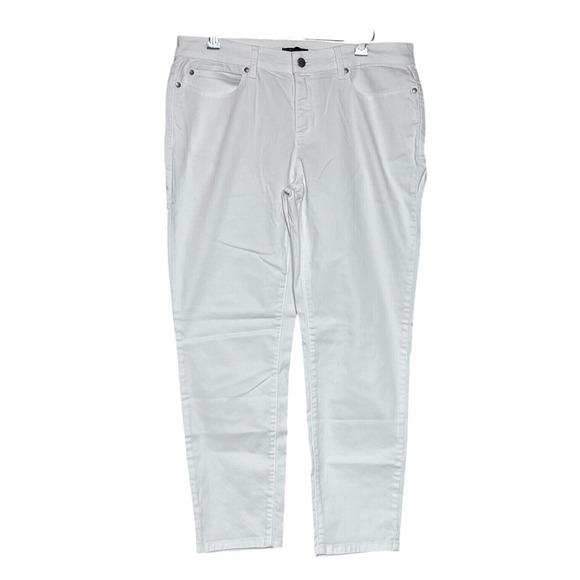 Eileen‎ Fisher Organic Cotton White Jeans 14P made in USA Minimalist Sustainable - Picture 1 of 11
